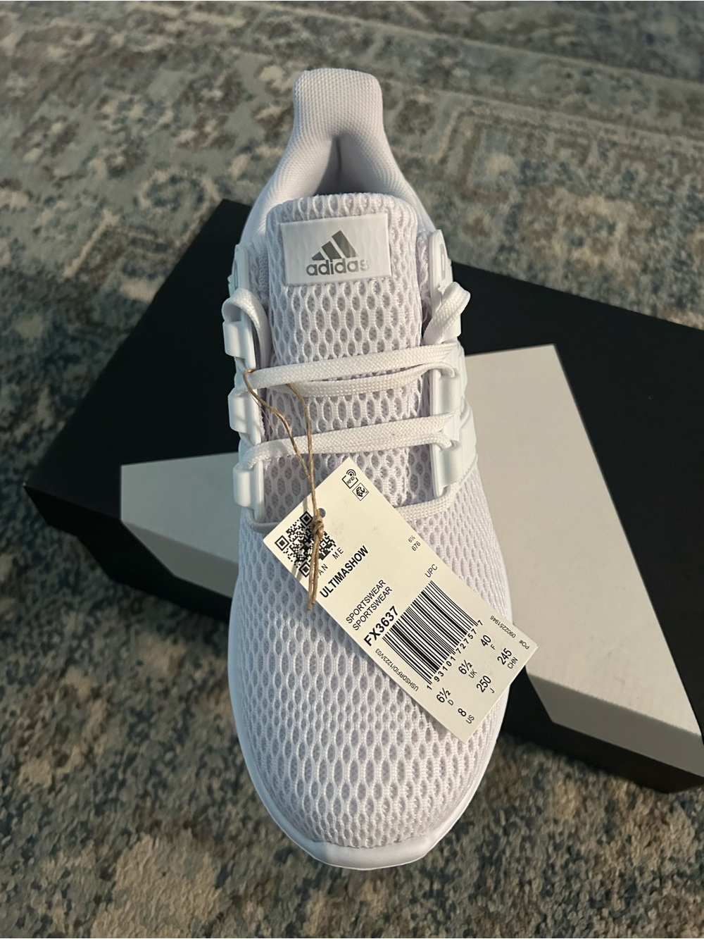 adidas White Athletic Mesh Running Shoes